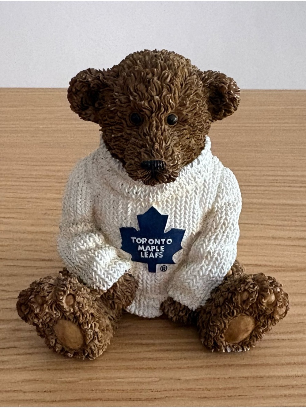 Vintage NHL Toronto Maple Leafs Resin Teddy Bear Figurine